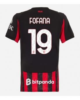 Billige Fotballdrakt AC Milan Youssouf Fofana #19 Replika Hjemmedrakt Dame 2025-26 Kortermet Billige Fotballdrakt AC Milan Youssouf Fofana #19 Replika Hjemmedrakt Dame 2025-26 Kortermet